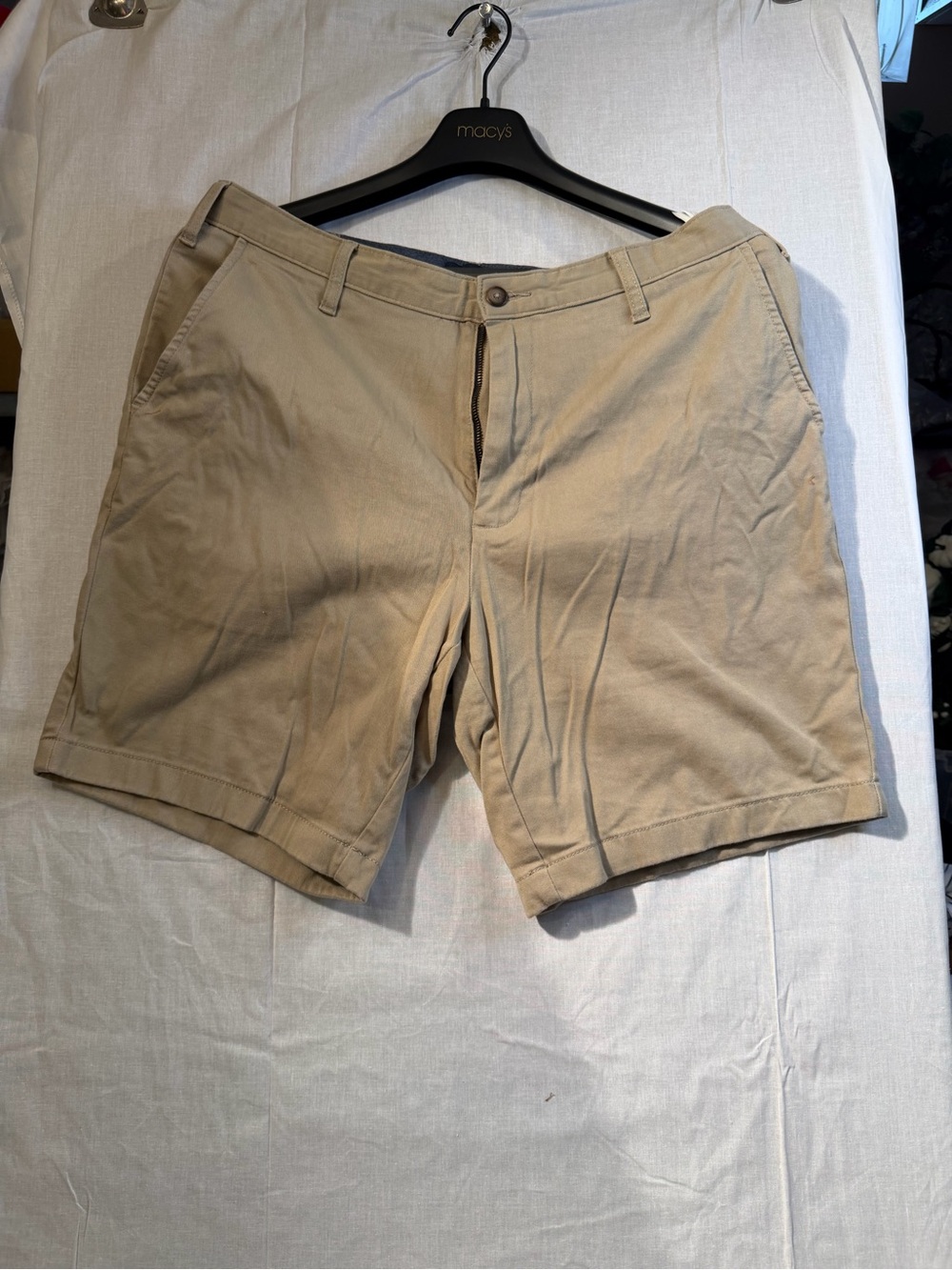 Nautica Men's Size 36 Khaki Flat-Front Cotton Shorts
